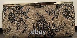 Jimmy Choo Camille Lace On Leather Black Evening Clutch $1075 Retail! NWT & Auth