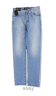 Kiton Jeans Light Blue Special Edition Handmade Italy New Sz 36 Slim Stretch