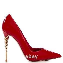 LE SILLA Red Sexy High Gloss Leather Pumps with Sculpted Heel Size 36 $1350