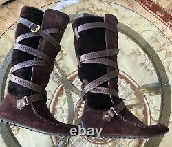 LIMITED EDITION LOUIS VUITTON Winter Leather Suede Brown Boots sz 39 New MFA0140