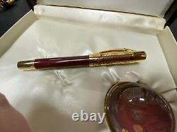 Leonardo Da Vinci Aurora Limited Edition Fountain Pen 18K GOLD M NIB New #0863
