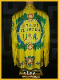 Limited Edition! 1993 Archive! Sold Out! Miami Fl Versace Silk Shirt It 54 2xl