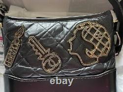 Limited Edition-Authentic NWT Chanel black Embellished small Gabrielle bag