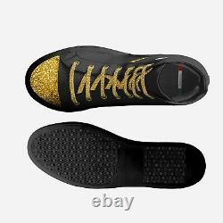Limited edition shoes, Black & Gold, Leather with Gold lace