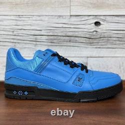 Louis Vuitton Blue LV Trainer Sneaker Size 11 US 12.5 Virgil Abloh Rainbow Shoe