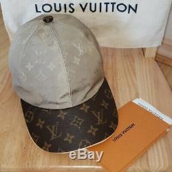 Louis Vuitton Hat Cap Limited Edition Beige Brown Monogram Size Med, Adjustable