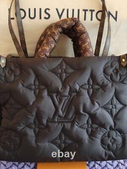 Louis Vuitton Onthego MM Pillow Black Bag Puffer Giant Flower Monogram Econyl