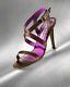 Manolo Blahnik Limited Edition Sizzle Ankle-wrap Leather High Heel Sandals New