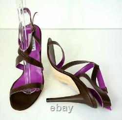 MANOLO BLAHNIK Limited Edition Sizzle Ankle-Wrap Leather High Heel Sandals New