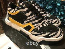 MCM Mens Black Zebra Lowtop Athletic Sneaker Shoe MEXASMM36BK042 42EU/9-9.5 US