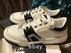 MCM Mens White Visetos Lowtop Athletic Sneaker Shoe MEXASMM33WT042 42EU/9 US