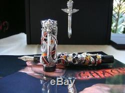 MONTEGRAPPA CHAOS SOLID SILVER FOUNTAIN PEN LIMITED EDITION Sylvester Stallone