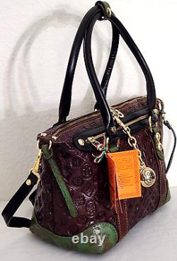 Marino Orlandi Italian Designer Brown Logo Embossed Leather Satchel Bag? Nwt