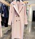 Max Mara Cherry Blossom Pink Limited Edition 101801 Winter Coat Italy Size 42