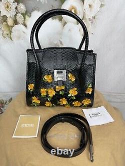 Michael Kors Collection Black Python Embellished Bancroft Bag New MSRP $2995