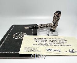 Montegrappa 1995 Limited Edition Dragon Fountain Pen AND Rock Crystal Inkpot