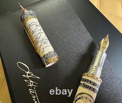 Montegrappa Alexander Hamilton Fountain Pen 18K Gold NIB STUB in Cream LE of 177