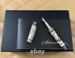 Montegrappa Alexander Hamilton Fountain Pen 18K Gold NIB STUB in Cream LE of 177