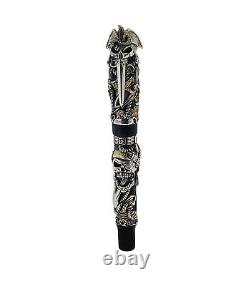 Montegrappa ISCUP3SC Sterling Silver Pirates Fountain Pen 18K Gold Medium NIB