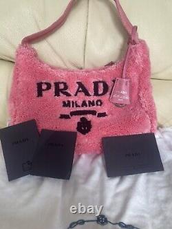 NEW $1390 Prada Pink Re-Edition 2000 Terry Mini Bag/Purse
