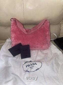 NEW $1390 Prada Pink Re-Edition 2000 Terry Mini Bag/Purse