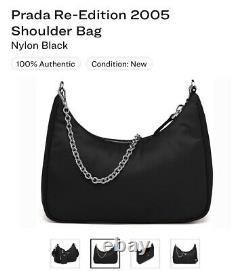 NEW! Auth Prada Re-edition 2005 Black Nylon Tessuto Shoulder Crossbody Hobo Bag