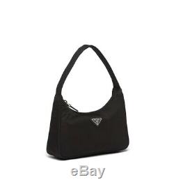 NEW! Authentic Prada Black Hobo Re-Edition 2000 Nylon Mini Tessuto Shoulder Bag