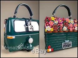 NEW DOLCE GABBANA Limited Edition Floral Car Handmade Wooden Box Bag Purse
