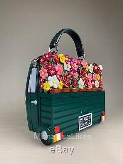 NEW DOLCE GABBANA Limited Edition Floral Car Handmade Wooden Box Bag Purse