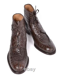 NEW Enzo Bonafe handmade crocodile split toe boots US 8 UK 7 EU 41 brown