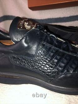 NEW Fennix Italy #3247 Genuine Alligator Sneakers Dark Navy With Dust Bag sz12