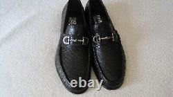 NEW IN BOX Ferragamo Giostra 3 Black Crocodile Leather men's Loafers size 11 2E