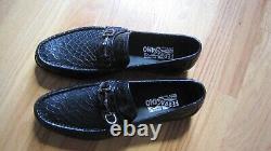 NEW IN BOX Ferragamo Giostra 3 Black Crocodile Leather men's Loafers size 11 2E