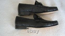 NEW IN BOX Ferragamo Giostra 3 Black Crocodile Leather men's Loafers size 11 2E