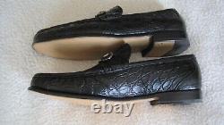 NEW IN BOX Ferragamo Giostra 3 Black Crocodile Leather men's Loafers size 11 2E