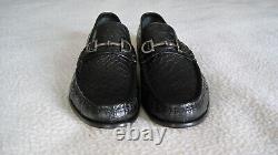 NEW IN BOX Ferragamo Giostra 3 Black Crocodile Leather men's Loafers size 11 2E