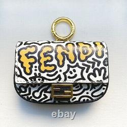 NEW! Limited Edition Fendi Nano Graffiti Baguette Crossbody Chain Bag Charm