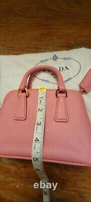NEW PRADA AUTHENTIC Pink Mini Handbag Purse handle/ crossbody