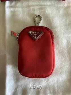 NEW! PRADA Re-Edition 2005 Red Nylon Crossbody Bag Purse + Strap + Small Wallet
