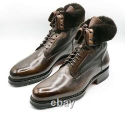 NEW SANTONI Boots Fur LIMITED EDITION Shoes Size Eu 42.5 Uk 8.5 Us 9.5 (Led177)