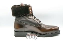 NEW SANTONI Boots Fur LIMITED EDITION Shoes Size Eu 43.5 Uk 9.5 Us 10.5 (Led177)