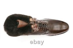 NEW SANTONI Boots Fur LIMITED EDITION Shoes Size Eu 44 Uk 10 Us 11 (Led177)