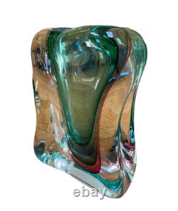 NEW Silvano Signoretto Vintage Multicolor Murano Glass Sculpture Vessel Signed