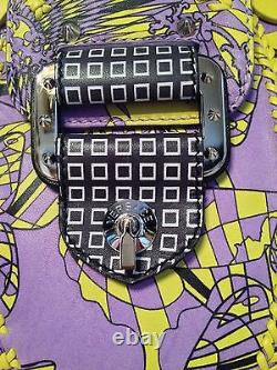 NEW VERSACE ALICE Purple Black Yellow SHOW Handbag, Limited Edition