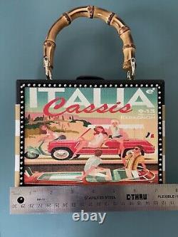 NEW with BOX Square Italia Cigar Box Purse with bag & pouch, Darling Clutch Co