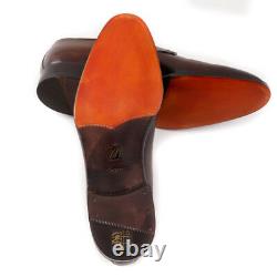NIB $1750 BRIONI Limited-Edition Antiqued Brown Wingtip Derby US 8.5 Shoes
