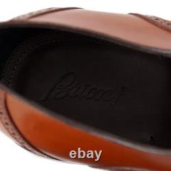 NIB $2250 BRIONI Limited-Edition Cognac Brown Cap Toe Derby US 8 Dress Shoes