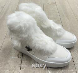 NIB $750 Mr & Mrs Italy Fur Leather Sneakers In White Size39 (US 9)