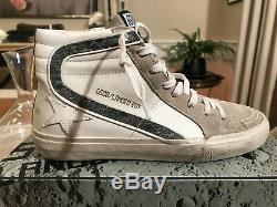 NIB Golden Goose 2017 Limited Edition Slide Sneakers in White Leather Landed 37