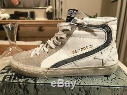 NIB Golden Goose 2017 Limited Edition Slide Sneakers in White Leather Landed 37